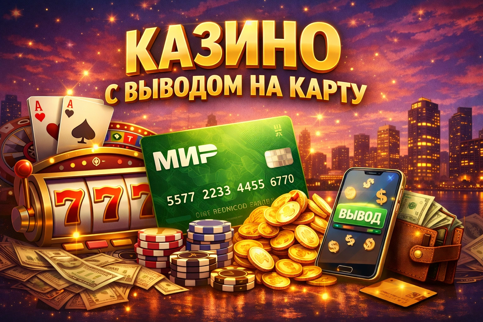 Казино с выводом на карту — быстрые выплаты на карту МИР